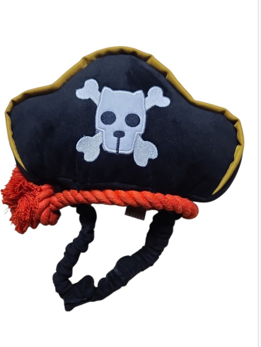 Halloween Pet Pirate Hat with White Skull and Red Trim S/M